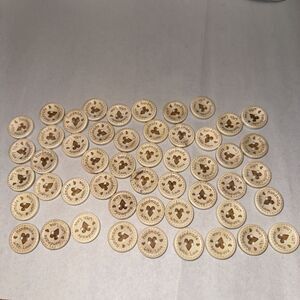 NWT 2.5 cm Wooden Buttons Handmade With Love Hearts Set Of 50